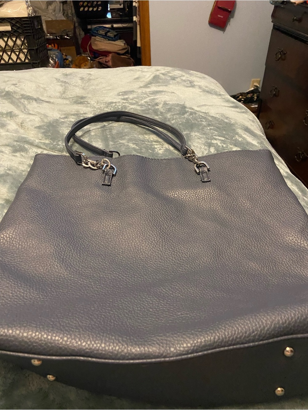 Classic Gray Shoulder Tote Bag - Sleek Everyday Carry - Picture 3 of 4